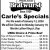 Carle's Specials