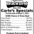 Carle's Specials