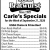 Carle's Specials