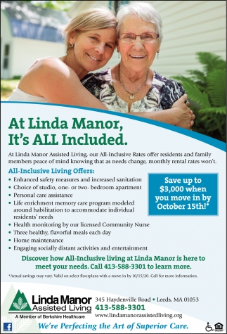 All-Inclusive Living Offers, Linda Manor Assisted Living ...