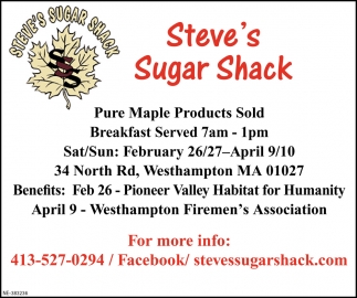 Pure Maple Products Sold