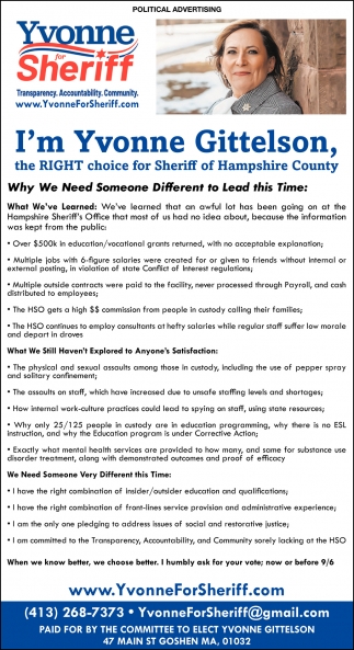 The Right Choice for Sheriff