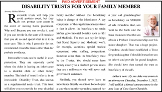 Disability Trusts for Your Family Member