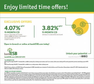 Enjoy Limited Time Offers!
