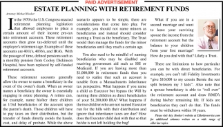 Estate Planning with Retirement Funds