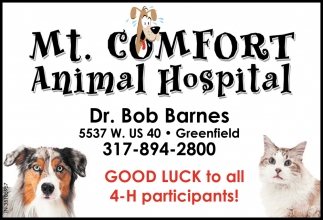 Good Luck to All 4-H Participants!, Mt. Comfort Animal Hospital , Greenfield,  IN