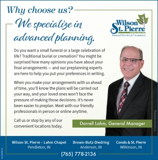 We Specialize In Advanced Planning.