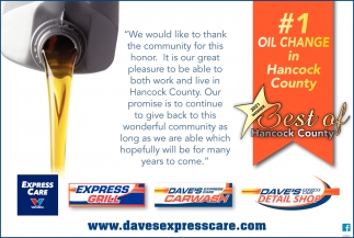 #1 Oil Change In Hancock County