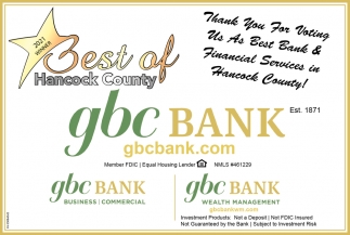 Thank You For voting Us As Best Bank & Financial Services