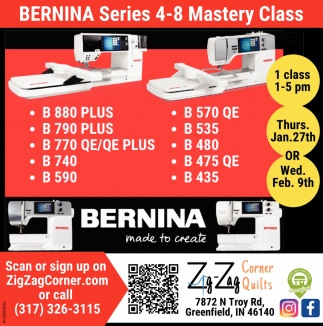 Bernina Series 4-8 Mastery Class