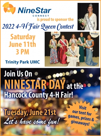 Join Us On Ninestar Day at the Hancock County 4-H Fair!