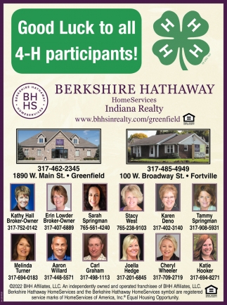 Good Luck To All 4-H Participants!