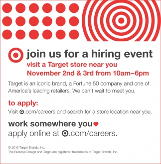Join Us For A Hiring Event Target Brands Inc