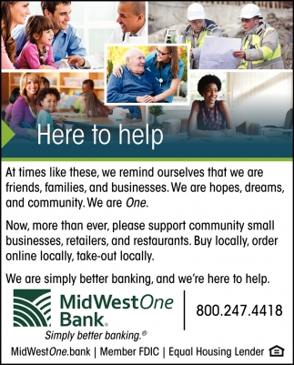 Here To Help Midwest One Bank Stillwater Mn