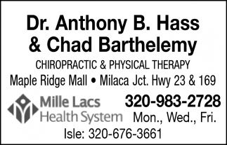 Chiropractic Physical Therapy Mille Lacs Health System Milaca Mn