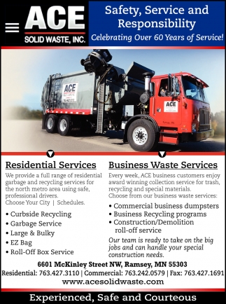 Safety Services And Responsibility ACE Solid Waste Anoka MN