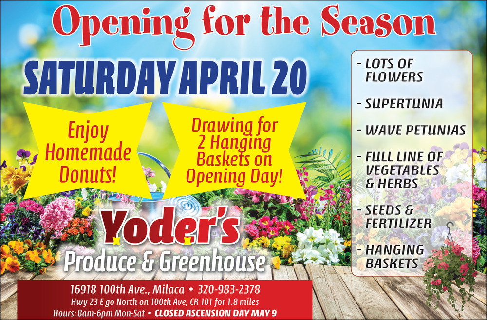 Opening for the Season, Yoder's Produce & Greenhouse, Milaca, MN