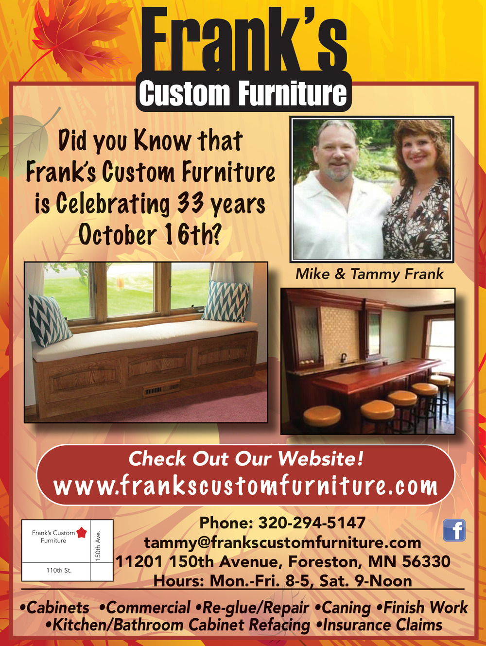 Check Out Our Website Frank s Custom Furniture Foreston MN
