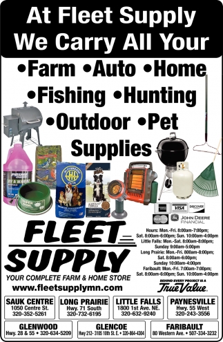 At Fleet Supply We Carry All Your Needs