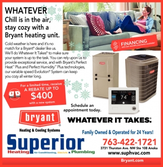 Whatever Chill is in the Air, Stay Cozy with a Bryant Heating Unit