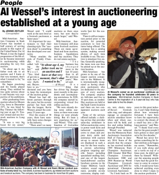 Al Wessel's interest in auctioneering established at a young age