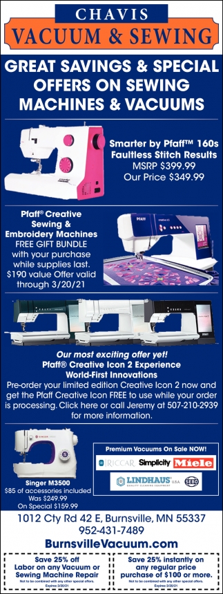 Great Savings & Special Offers on Sewing Machines & Vacuums
