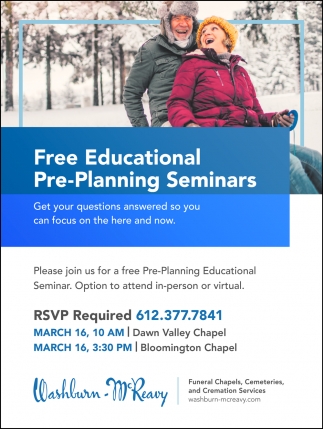 Free Educational Pre-Planning Seminars