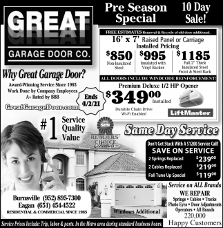 Why Great Garage Door Co.