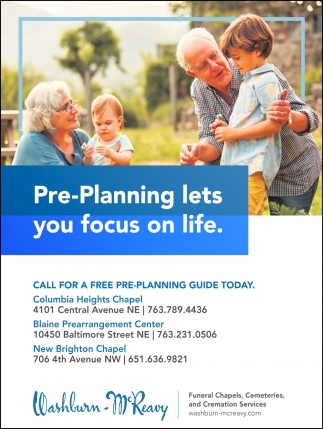 Pre-planning let's you focus on life