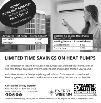 Limited Time Savings On Heat Pumps