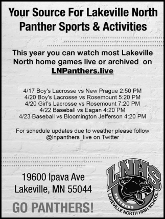Your Source for Lakeville North Panther Sports & Activities