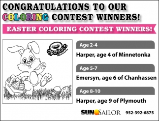 Congratulations to Our Coloring Contest Winners!