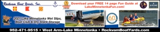 2021 Lake Minnetonka Wet Slips, Boat Club & Dry Stack Storage