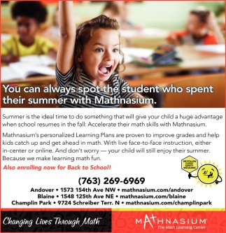 You Can Always Spot The Student Who Spent Their Summer With Mathnasium