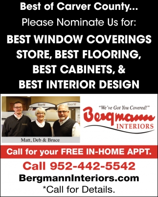 Thank You for Voting Us Best Window Coverings Store