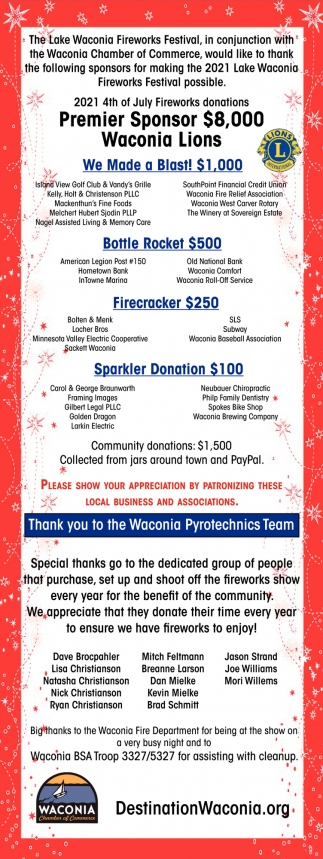 2021 4th Of July Fireworks Donations