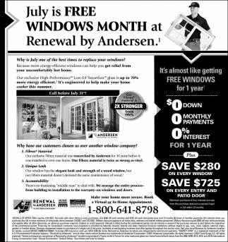 July Is Free Windows Month At Renewal by Andersen