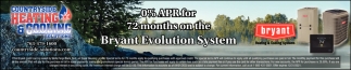 0% APR For 72 Months On The Bryant Evolution System
