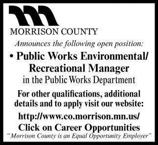 Public Works Enviromental/ Recreational Manager