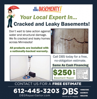 Your Local Expert In... Cracked And Leaky Basement!