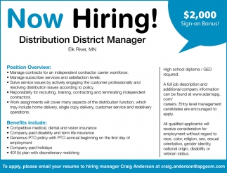 Distribution District Manager