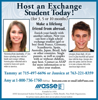 Host an Exchange Student Today!