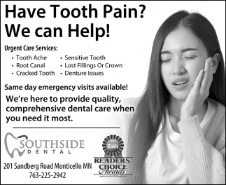 Have Tooth Pain? We Can Help!