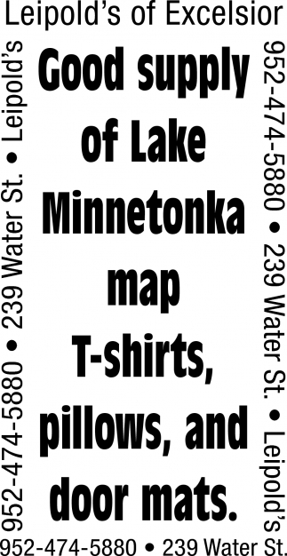 Good Supply Of Lake Minnetonka Map t-shirts