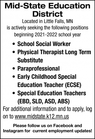 Paraprofessional, Early Childhood Special Education Teacher