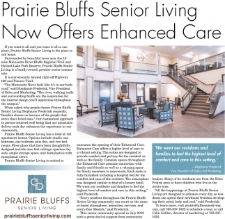 Prairie Bluffs Senior Living Now Offers Enhanced Care