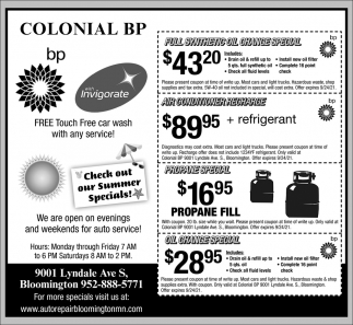 Check Out Our Summer Specials!