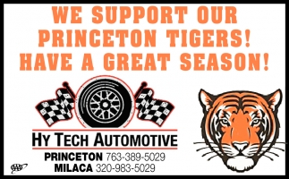 We Support Our Princeton Tigers! Have a Great Season!