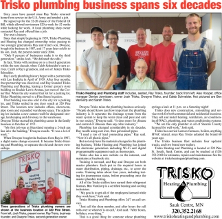 Trisko Plumbing Business Spans Six Decades