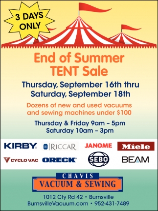 End Of Summer Tent Sale